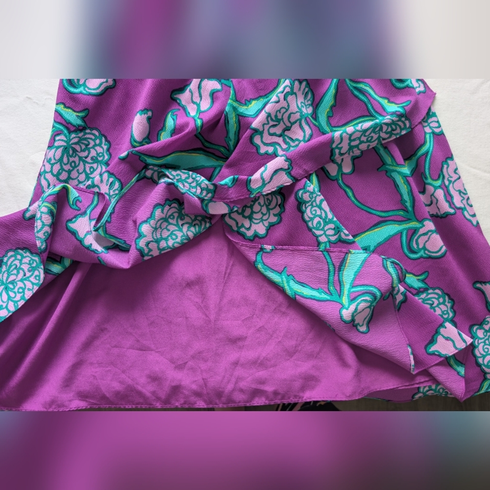 Lilly Pulitzer Floral Dress in Navy and Purple - Picture 6 of 7